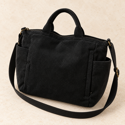 Bolsa Cotelê Sacrelle Y189 na cor Preto