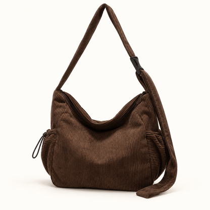 Bolsa Cotelê Sacrelle Y310 na cor Castanho escuro